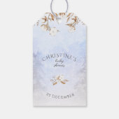 Winter Baby shower Hartelijk dank voor katoenbloem Cadeaulabel (Achterkant)