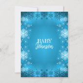 WINTER Baby shower Het is koud buiten sneeuwvlokke Kaart (Achterkant)