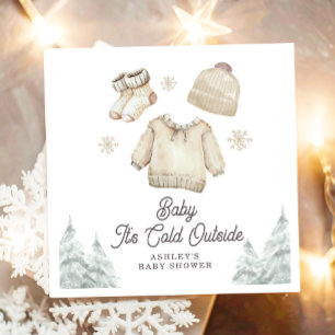 Winter Baby Shower Het is koud buiten Unisex Sneeu Servet