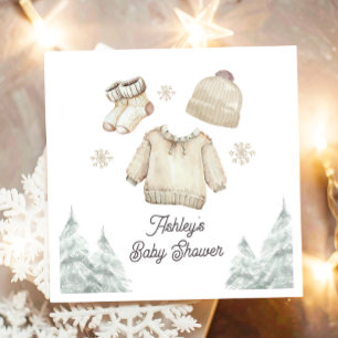 Winter Baby Shower Het is koud buiten Unisex Sneeu Servet