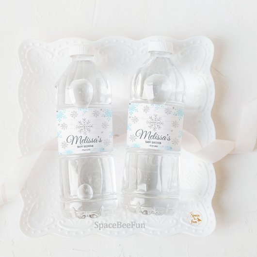 Winter Baby shower Het is koud buiten Waterfles Etiket