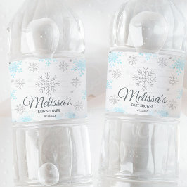Winter Baby shower Het is koud buiten Waterfles Etiket