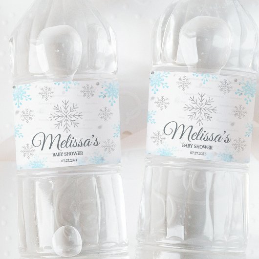Winter Baby shower Het is koud buiten Waterfles Etiket
