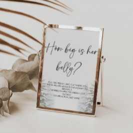 Winter Baby shower Hoe groot is haar buik spel tek Poster