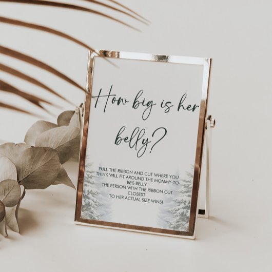 Winter Baby shower Hoe groot is haar buik spel tek Poster