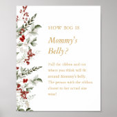 Winter Baby shower Hoe groot is Mama's Belly Sign Poster (Voorkant)