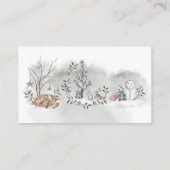 Winter baby shower hoe groot is mama's buik informatiekaartje (Achterkant)