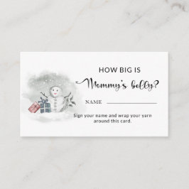 Winter baby shower hoe groot is mama's buik informatiekaartje
