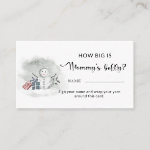 Winter baby shower hoe groot is mama's buik informatiekaartje
