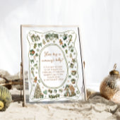 Winter Baby Shower Hoe groot is mama's buik Poster