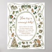 Winter Baby Shower Hoe groot is mama's buik Poster (Voorkant)