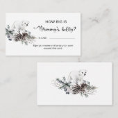 Winter baby shower hoe groot is mama's buikenenene informatiekaartje (Voorkant / Achterkant)