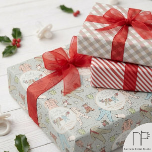 Winter Baby Shower Inpakpapier Set Vel