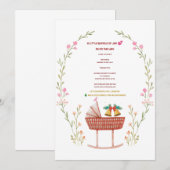  Winter Baby Shower Invitation - A Little Bundle  Kaart (Voorkant / Achterkant)