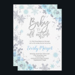 Winter Baby shower Invitation Blue en Silver Kaart<br><div class="desc">Uitnodiging voor winterBaby shower. 
Alle design zijn © PIXEL PERFECTION PARTY LTD</div>