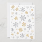 Winter Baby shower Invitation Gold Snowflake Kaart (Achterkant)
