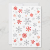 Winter Baby shower Invitation Red Snowflake Kaart (Achterkant)