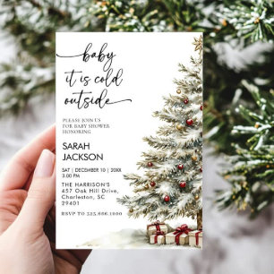 Winter Baby shower Invitation set, baby het is kou Kaart