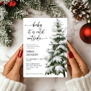 Winter Baby shower Invitation set, baby het is kou Kaart