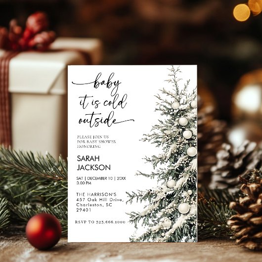 Winter Baby shower Invitation set, baby het is kou Kaart