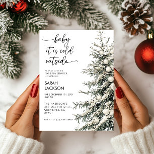 Winter Baby shower Invitation set, baby het is kou Kaart