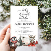Winter Baby shower Invitation set, baby het is kou Kaart