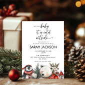 Winter Baby shower Invitation set, baby het is kou Kaart