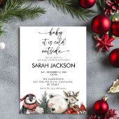 Winter Baby shower Invitation set, baby het is kou Kaart