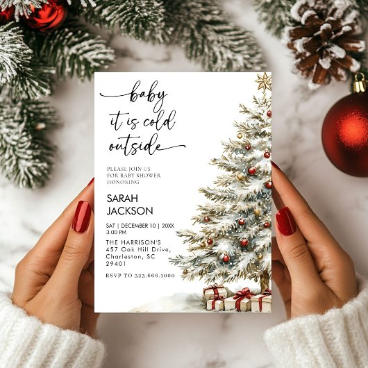 Winter Baby shower Invitation set, baby het is kou Kaart