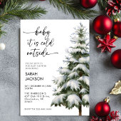Winter Baby Shower Invitation set, baby it's cold  Kaart