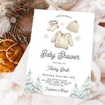 Winter Baby shower Invite koud Buiten Kerst