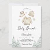 Winter Baby shower Invite koud Buiten Kerst Kaart (Voorkant)