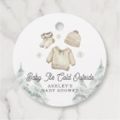 Winter Baby Shower It's Cold Outside Unisex Snow Bedankjes Labels (Voorkant)