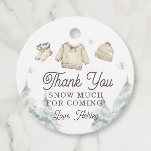 Winter Baby Shower It's Cold Outside Unisex Snow Bedankjes Labels (Voorkant)