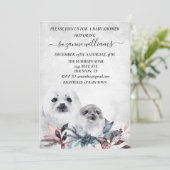 Winter Baby shower Kerstmis Mama Seal Kaart (Staand voorkant)