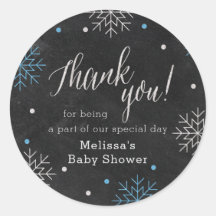 Winter Baby shower krijtbord dank u