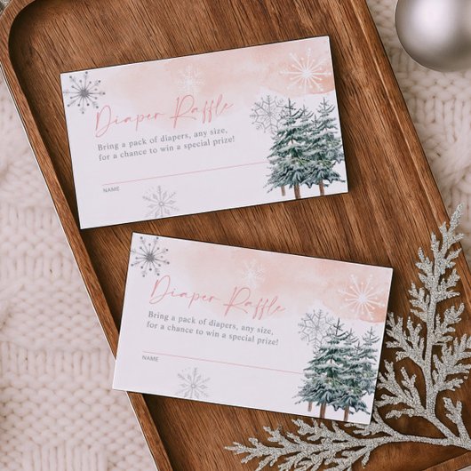 Winter baby shower Luier Raffle Kaart