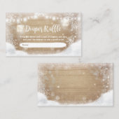 Winter Baby shower Luier Raffle Kaart Rustieke Sne (Voorkant / Achterkant)