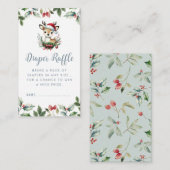 Winter Baby shower Luier Raffle Little Deer Schatt Informatiekaartje (Voorkant / Achterkant)