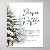 Winter Baby shower Luier Raffle Teken Poster (Voorkant)