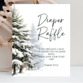 Winter Baby shower Luier Raffle Teken Poster