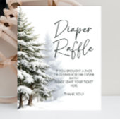 Winter Baby shower Luier Raffle Teken Poster