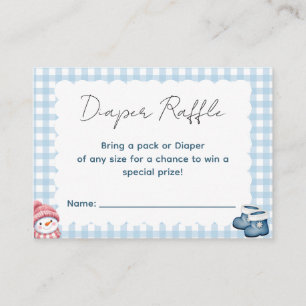 Winter Baby Shower Luiers Raffle Informatiekaartje