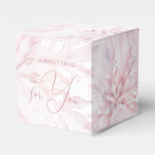 Winter Baby shower Meisje Roze Snowflake Bedankdoosjes (Voorkant Zijde)