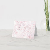 Winter Baby shower Meisje Roze Snowflake Bedankkaart (Voorkant)