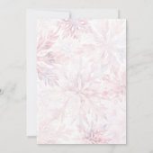 Winter Baby shower Meisje Roze Snowflake Kaart (Achterkant)