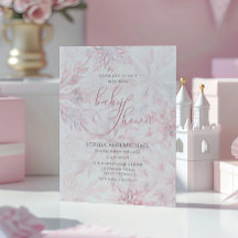 Winter Baby shower Meisje Roze Snowflake