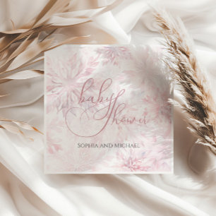 Winter Baby shower Meisje Roze Snowflake Servet