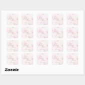 Winter Baby shower Meisje Roze Snowflake Vierkante Sticker (Vel)