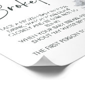 Winter Baby shower Mijn Water Broke Game Sign Poster (Hoek)